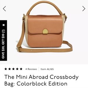 Madewell NWT Mini Abroad Crossbody Bag Colorblock